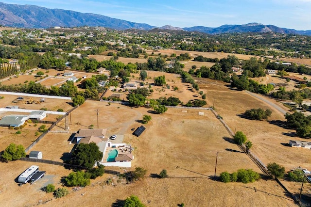 drone / aerial view with a mountain view