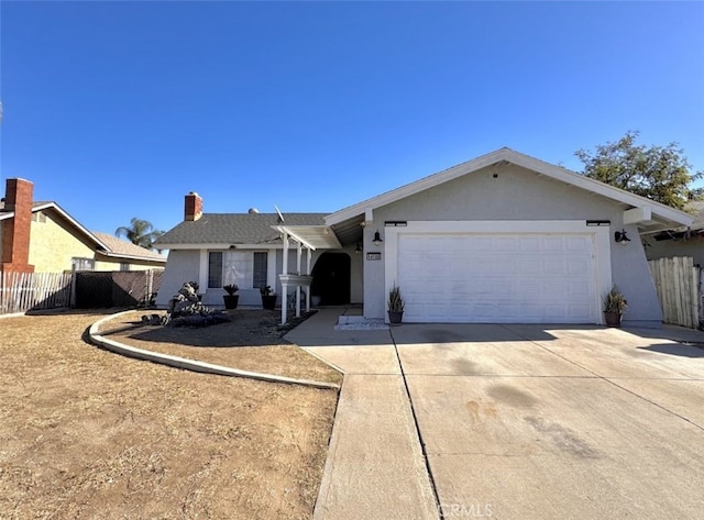 single story home featuring a garage