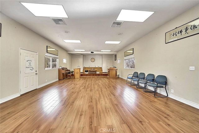 unfurnished room featuring light hardwood / wood-style flooring