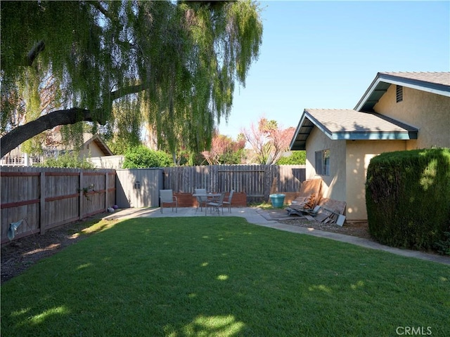 view of yard featuring a patio