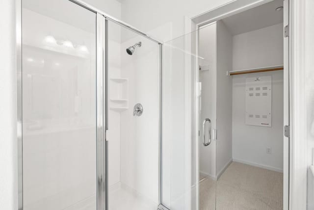 bathroom featuring walk in shower