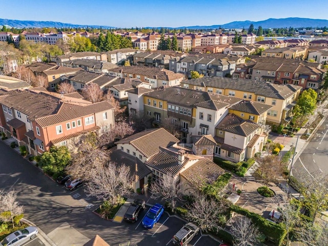 aerial view with a mountain view