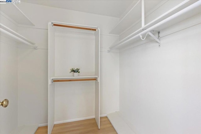 spacious closet featuring hardwood / wood-style flooring