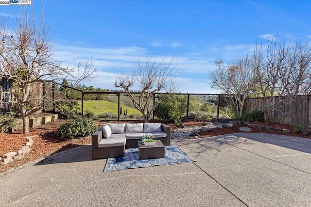 view of patio / terrace with an outdoor living space