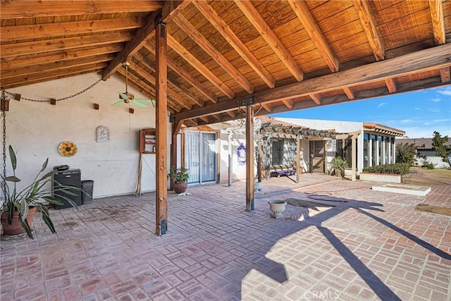 view of patio / terrace with ceiling fan