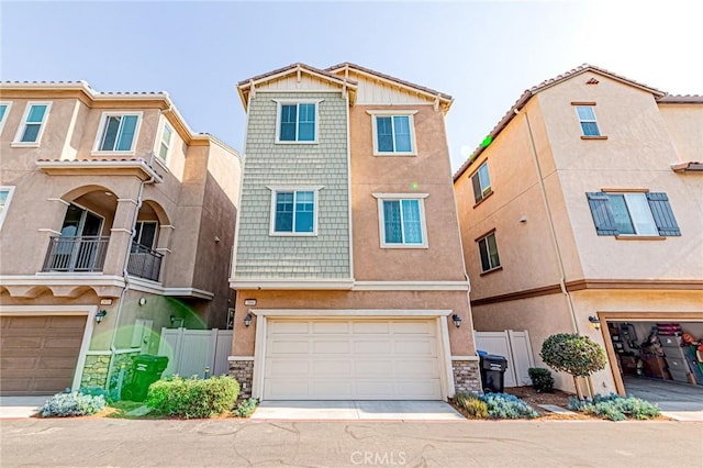 view of front of property featuring a garage