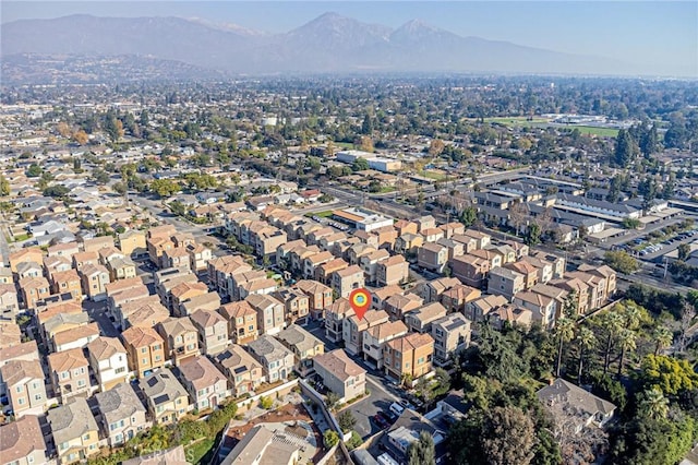 aerial view with a mountain view