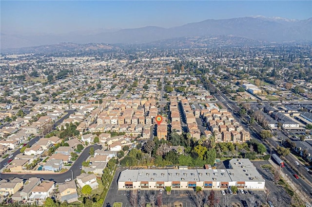 drone / aerial view with a mountain view