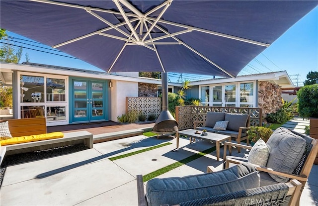 view of patio / terrace featuring an outdoor living space