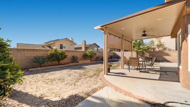 view of patio / terrace with ceiling fan