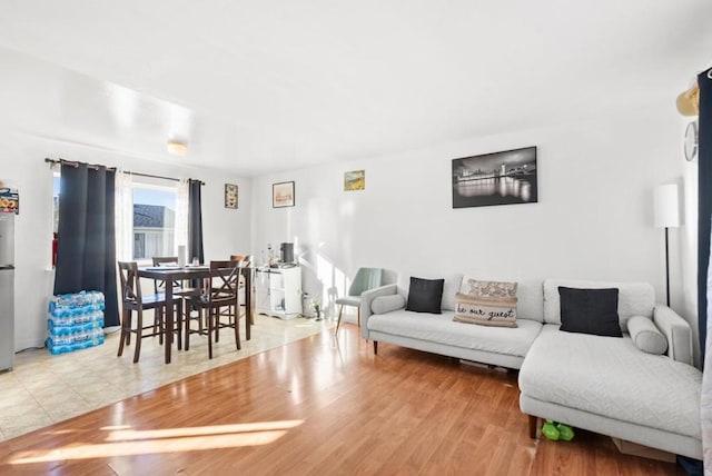 living room featuring hardwood / wood-style flooring