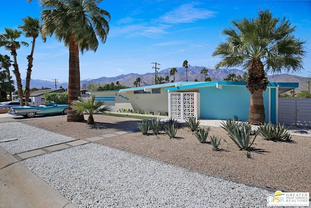 view of water feature with a mountain view