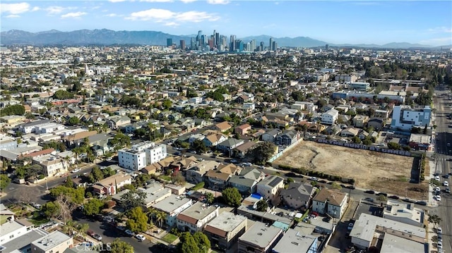 aerial view with a mountain view