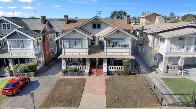 view of front of house with covered porch