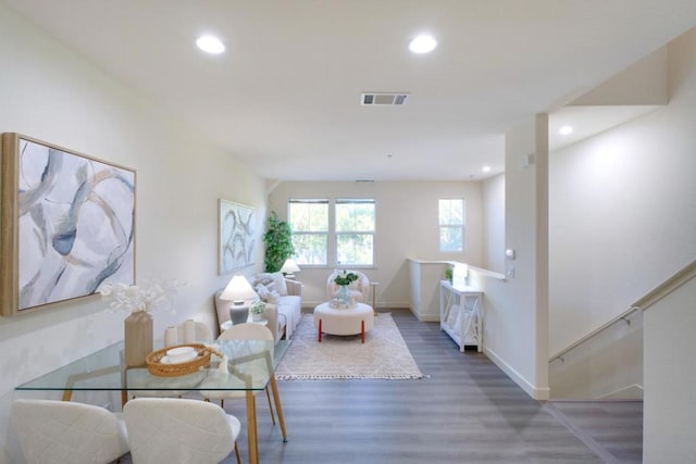 interior space featuring dark hardwood / wood-style floors