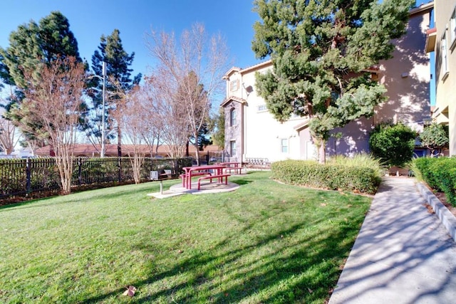 view of yard with a patio area