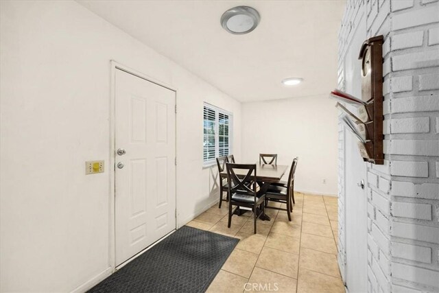 view of tiled dining room