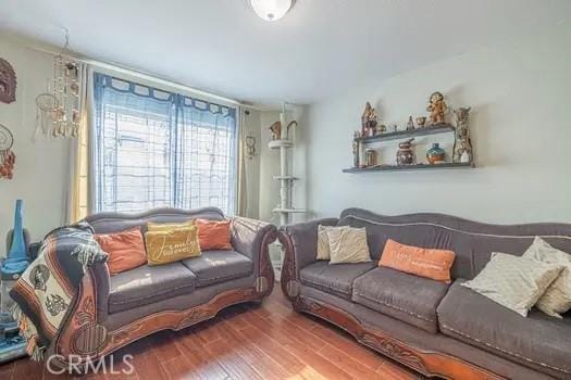 living room featuring hardwood / wood-style flooring