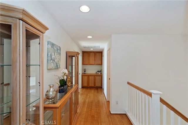 hallway featuring light wood-type flooring