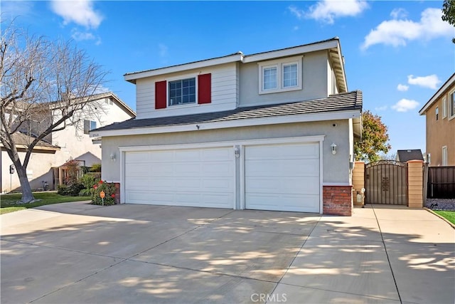 view of property featuring a garage