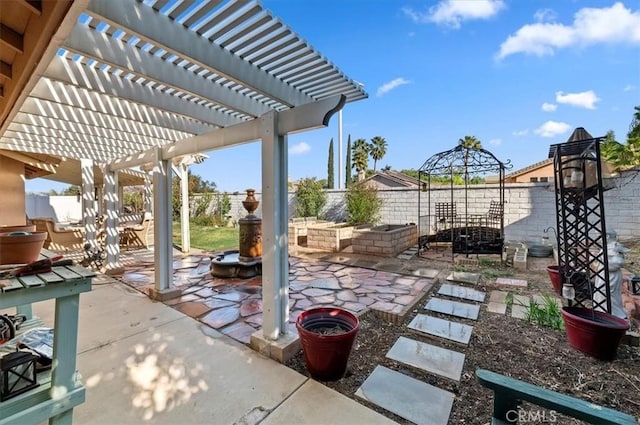 view of patio with a pergola