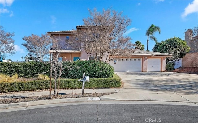 view of front of house with a garage