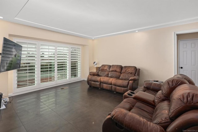 view of tiled living room