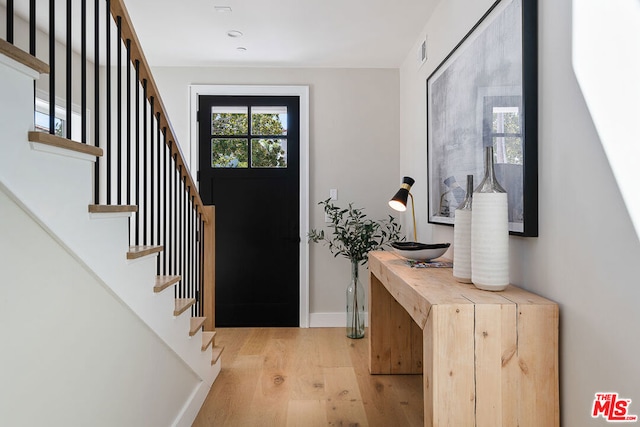 entryway featuring light hardwood / wood-style floors