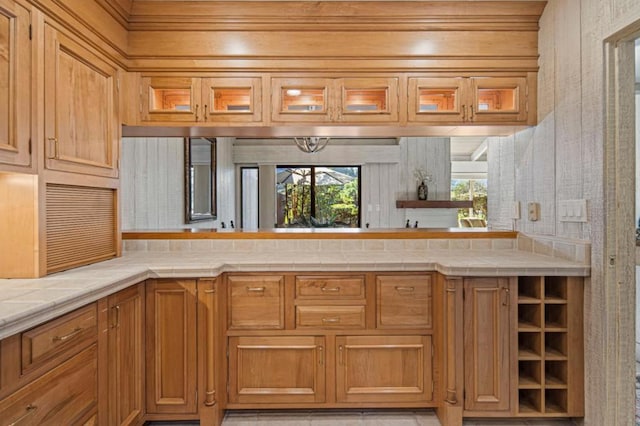 kitchen with tile countertops