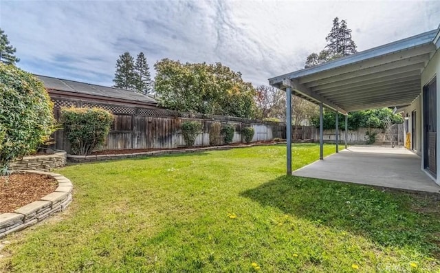 view of yard with a patio