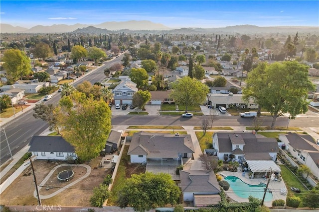 aerial view featuring a mountain view