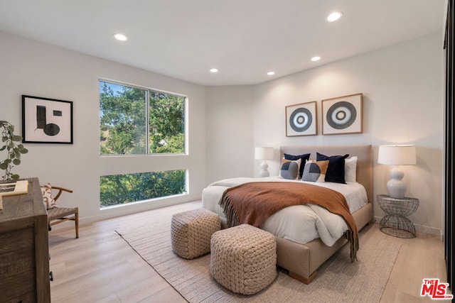 bedroom featuring light hardwood / wood-style floors