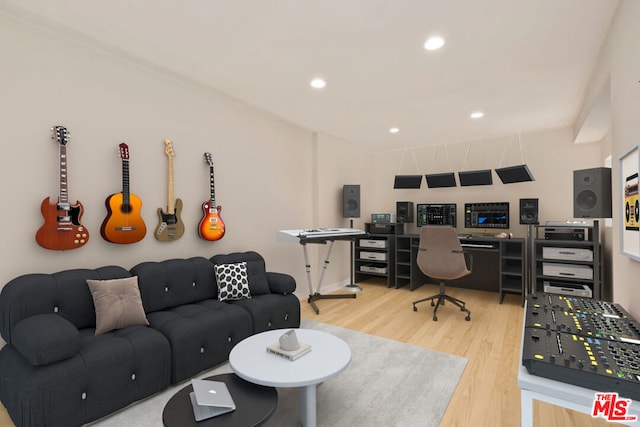 living room featuring hardwood / wood-style flooring