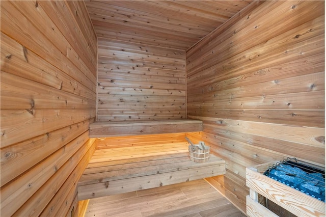 view of sauna