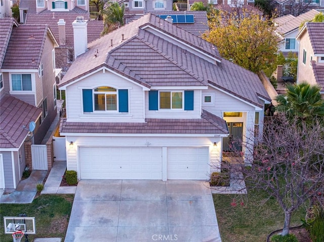 view of front facade with a garage