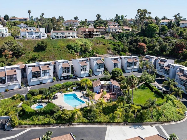 drone / aerial view with a residential view