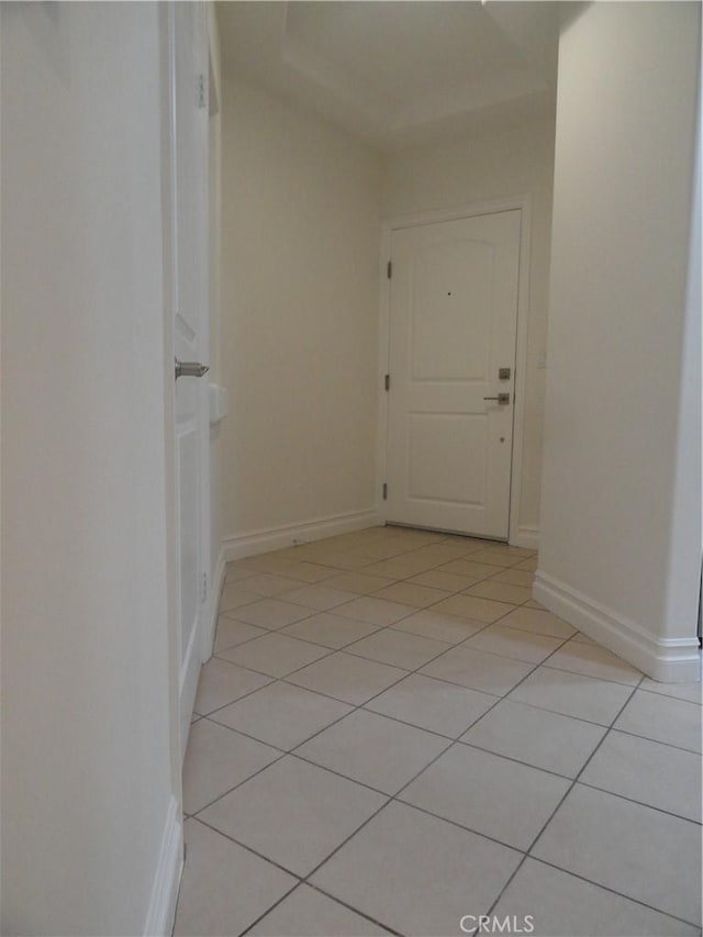 interior space featuring light tile patterned flooring