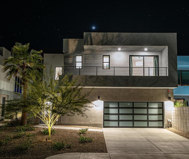 contemporary house featuring a garage