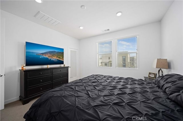 27014 Hummingbird Ln, Valencia, CA 91381 - bedroom featuring baseboards, visible vents, carpet floors, and recessed lighting