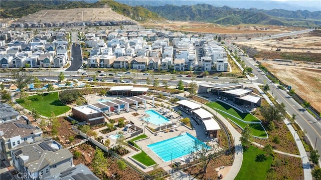 27014 Hummingbird Ln, Valencia, CA 91381 - drone / aerial view with a mountain view and a residential view