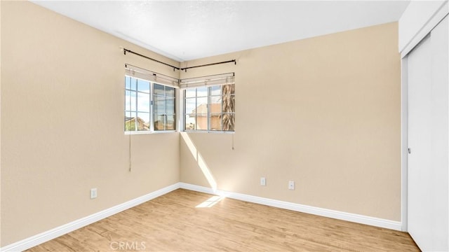 unfurnished bedroom featuring light hardwood / wood-style flooring