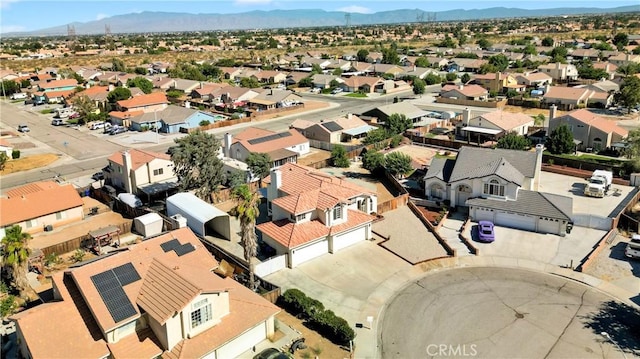 aerial view with a mountain view