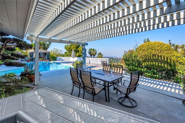 view of patio with a pergola