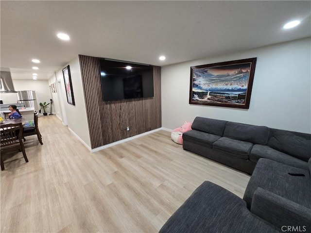 living room featuring light hardwood / wood-style flooring