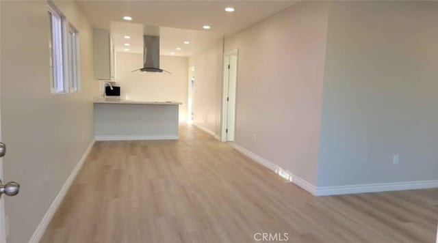 interior space featuring light hardwood / wood-style floors