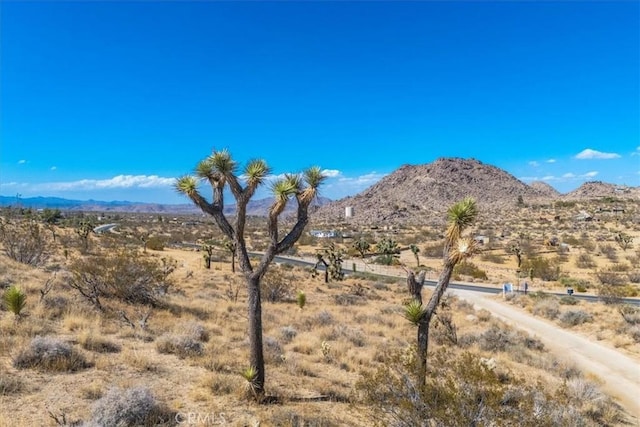 mountain view featuring a rural view and view of desert