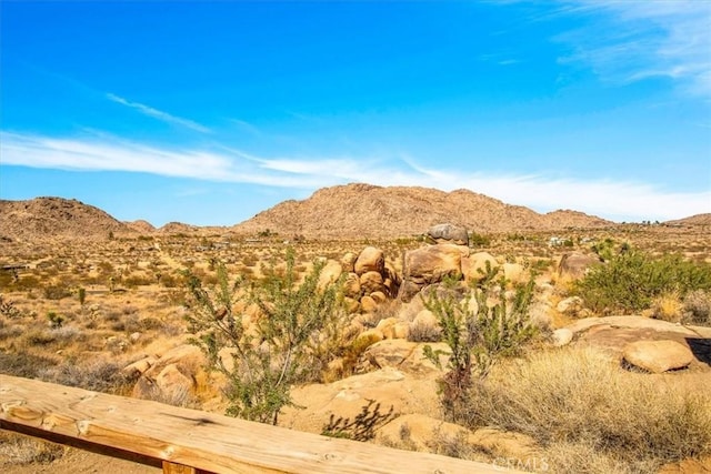 mountain view featuring a desert view