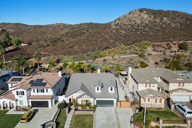 bird's eye view with a mountain view