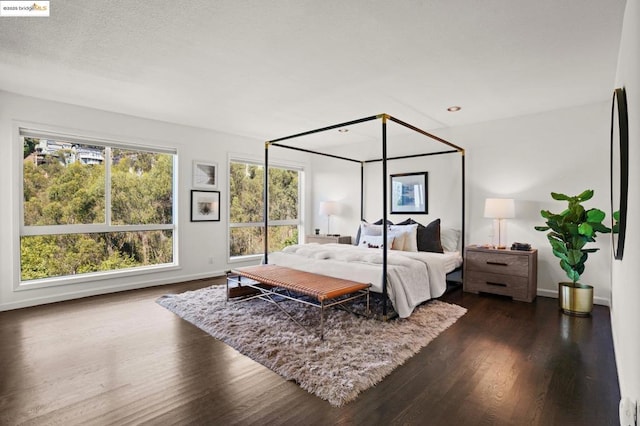 bedroom featuring dark wood-type flooring