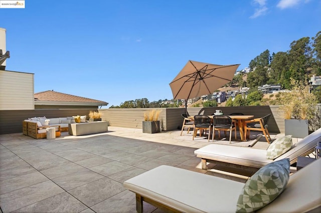 view of patio / terrace with an outdoor living space